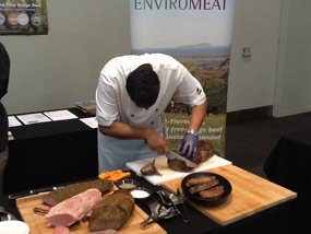 Chef prepares Bimbadeen's Enviromeat